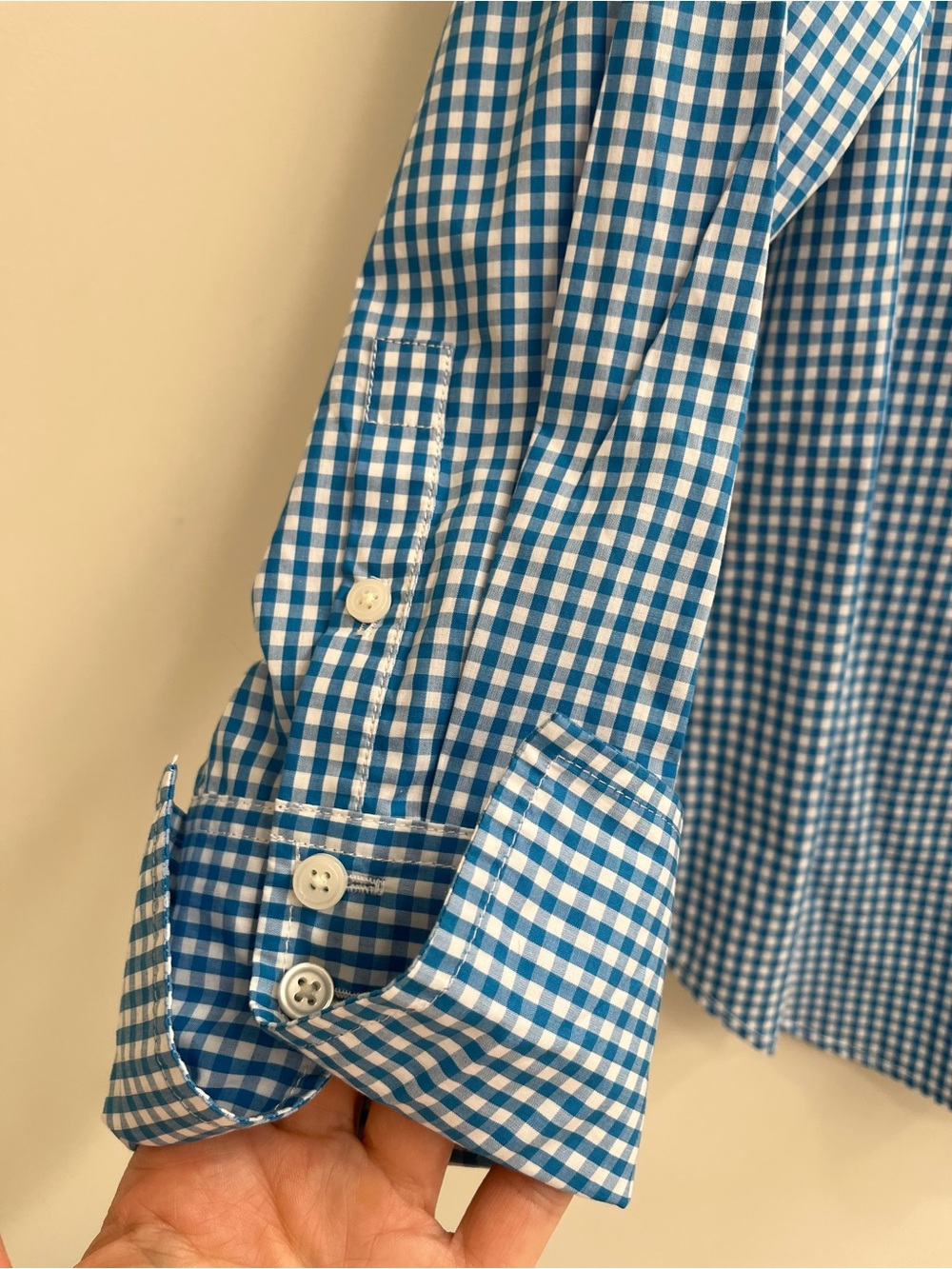 J. Crew Womens Garçon organic cotton poplin shirt in gingham Blue White BU084 - Picture 8 of 12